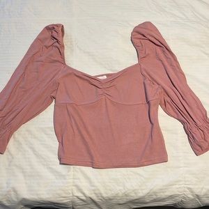 Cropped Ribbed Blouse